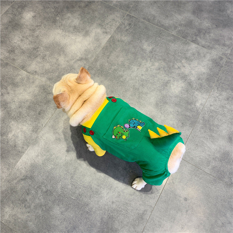 Pantalones con Tirantes para Perros – Diseño de Dinosaurio para Mascotas con Estilo