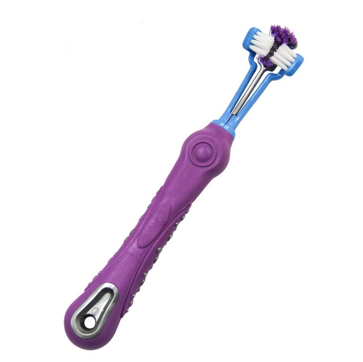 Cepillo Dental Trilateral para Perros – Limpieza Eficaz contra el Sarro y Mal Aliento