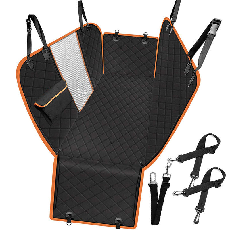 Funda de Asiento de Coche para Perros – Impermeable, con Ventana de Malla y Bolsillos de Almacenaje