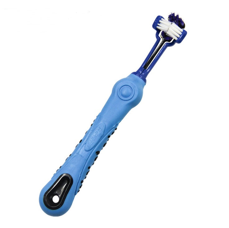Cepillo Dental Trilateral para Perros – Limpieza Eficaz contra el Sarro y Mal Aliento