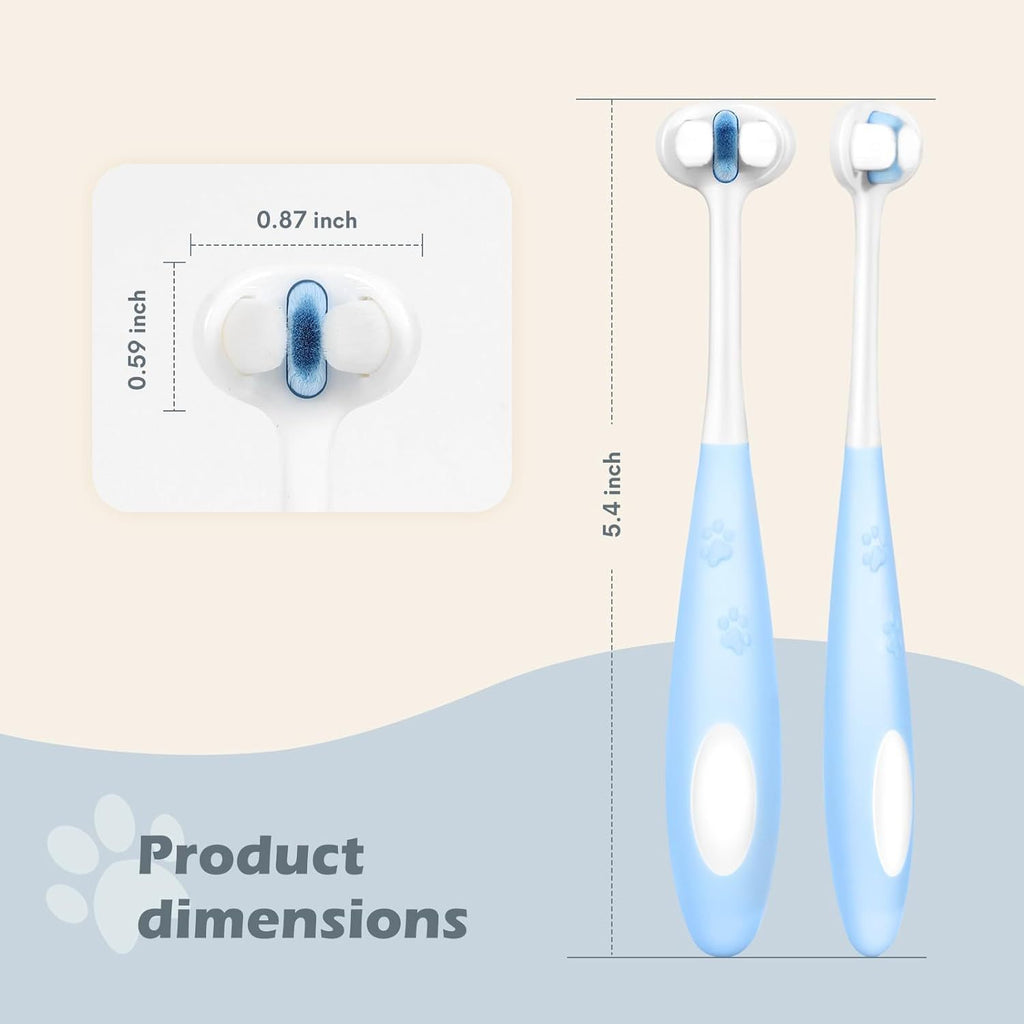 Cepillo de Dientes para Perros de Cerdas Nano Ultrafinas – Limpieza 3 en 1