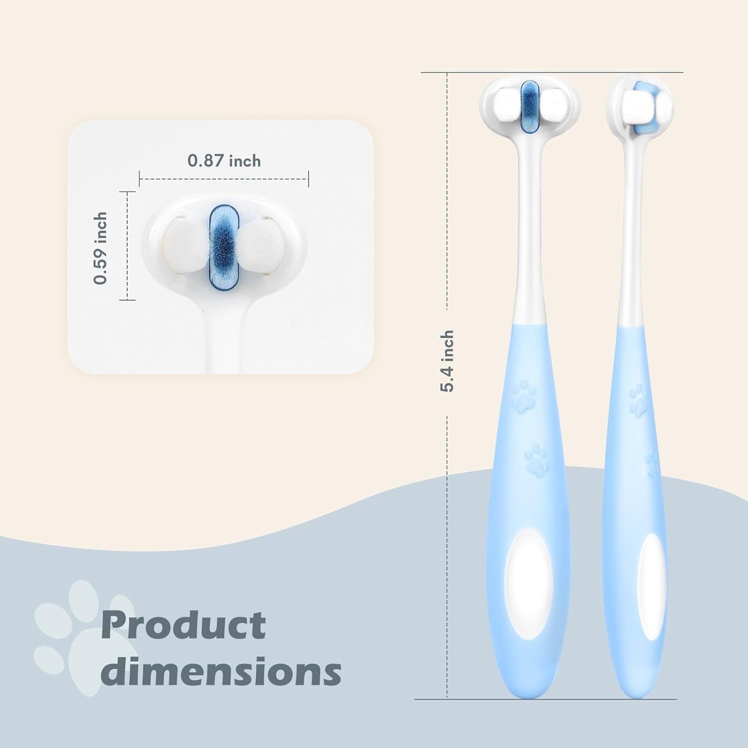 Cepillo de Dientes para Perros de Cerdas Nano Ultrafinas – Limpieza 3 en 1