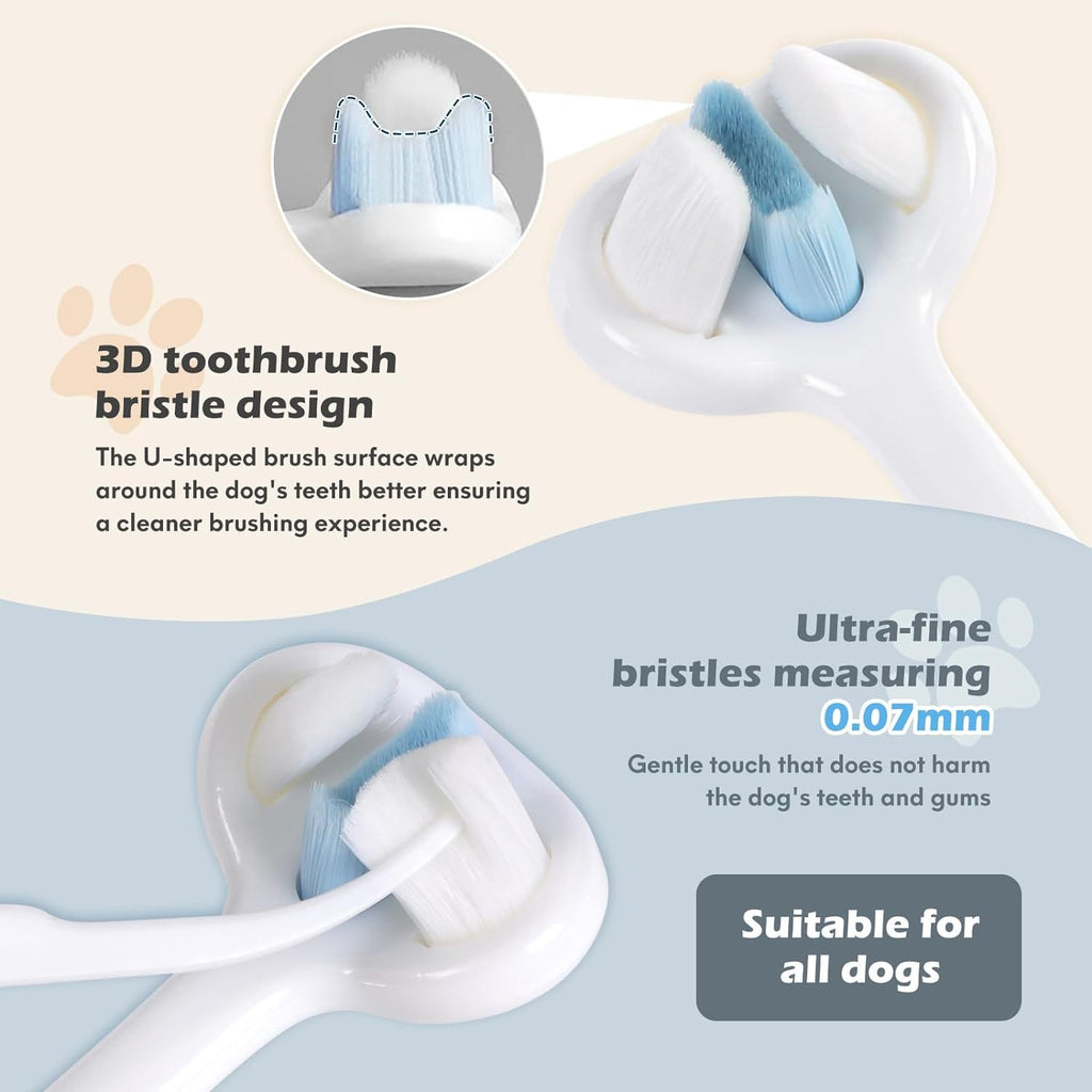 Cepillo de Dientes para Perros de Cerdas Nano Ultrafinas – Limpieza 3 en 1