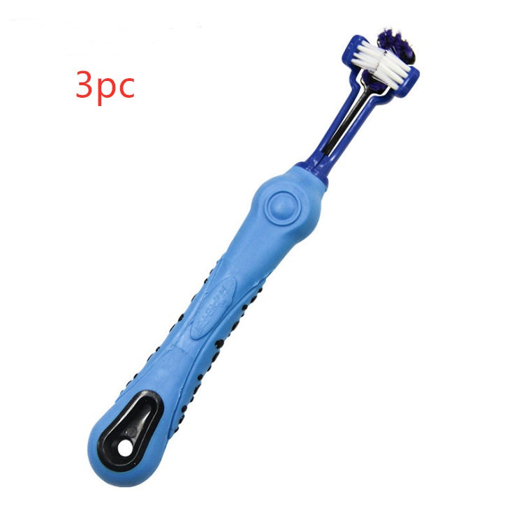 Cepillo Dental Trilateral para Perros – Limpieza Eficaz contra el Sarro y Mal Aliento