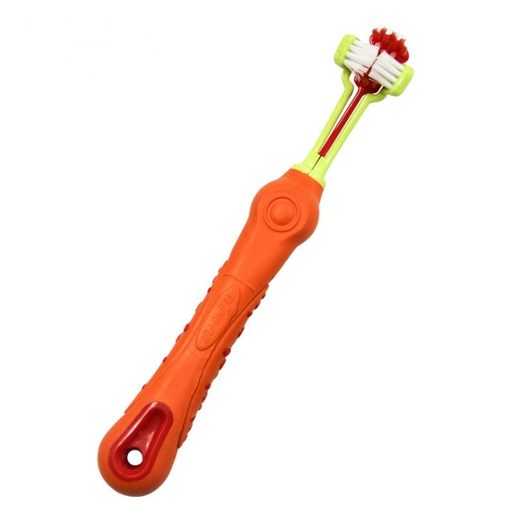 Cepillo Dental Trilateral para Perros – Limpieza Eficaz contra el Sarro y Mal Aliento