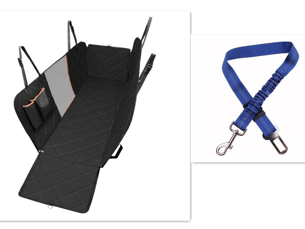 Funda de Asiento de Coche para Perros – Impermeable, con Ventana de Malla y Bolsillos de Almacenaje