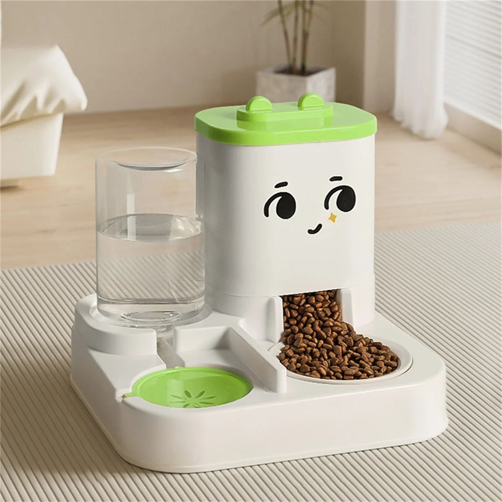 Dispensador Automático de Comida y Agua para Mascotas – Diseño Divertido y Gran Capacidad