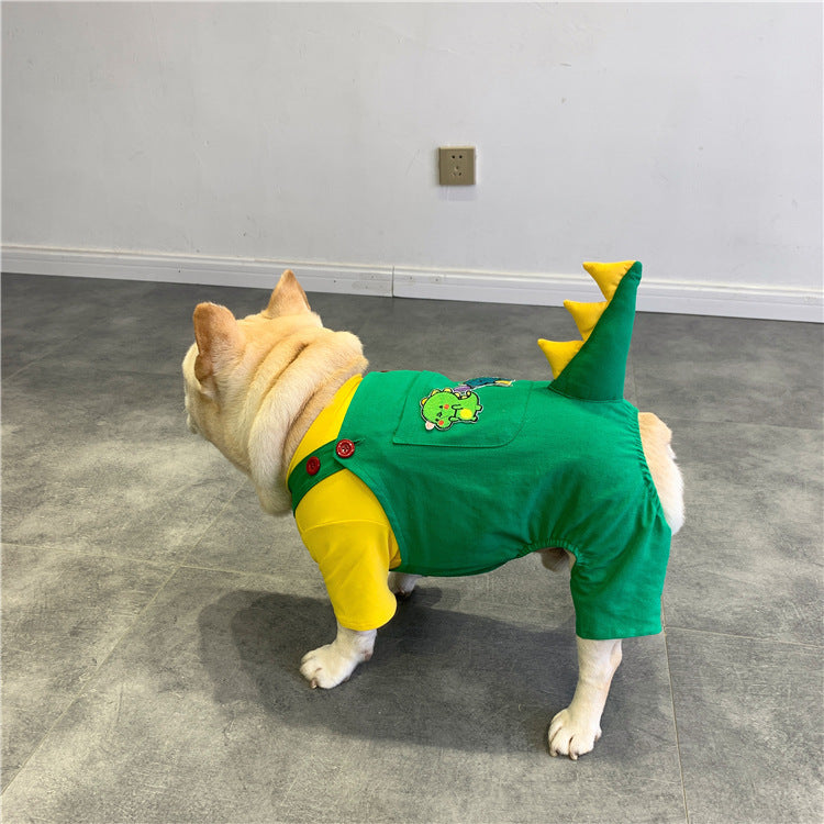 Pantalones con Tirantes para Perros – Diseño de Dinosaurio para Mascotas con Estilo