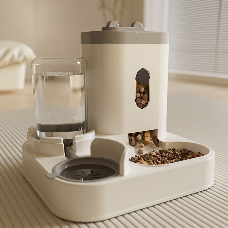 Dispensador Automático 2 en 1 de Comida y Agua para Perros – Antideslizante y con Botella Reemplazable