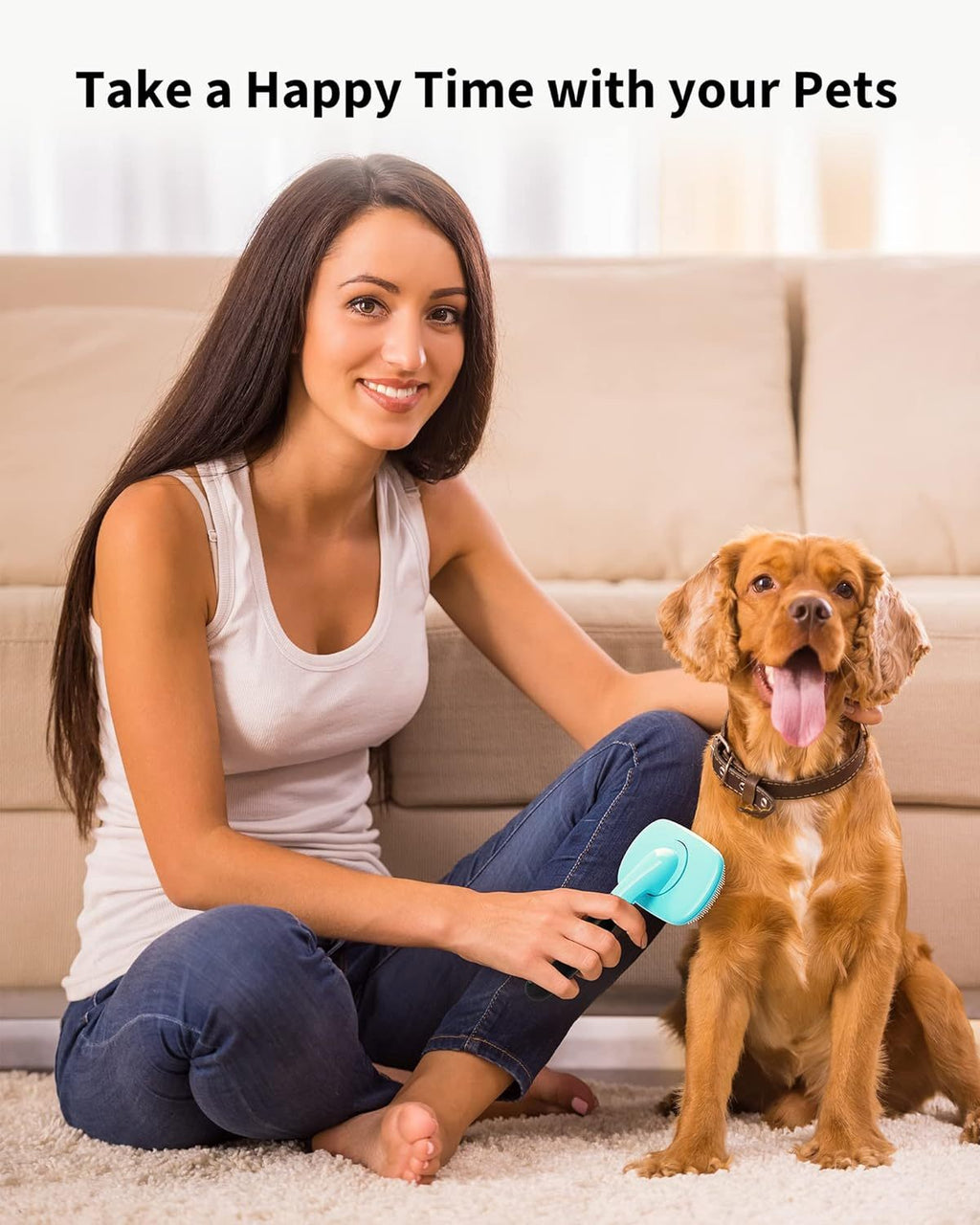 Cepillo Auto-Limpiante para Perros – Eliminación de Pelo Suelto y Nudos