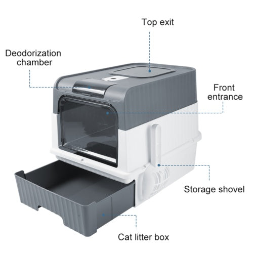 Arenero Grande “DrawerClean” – Higiene y Comodidad para Gatos