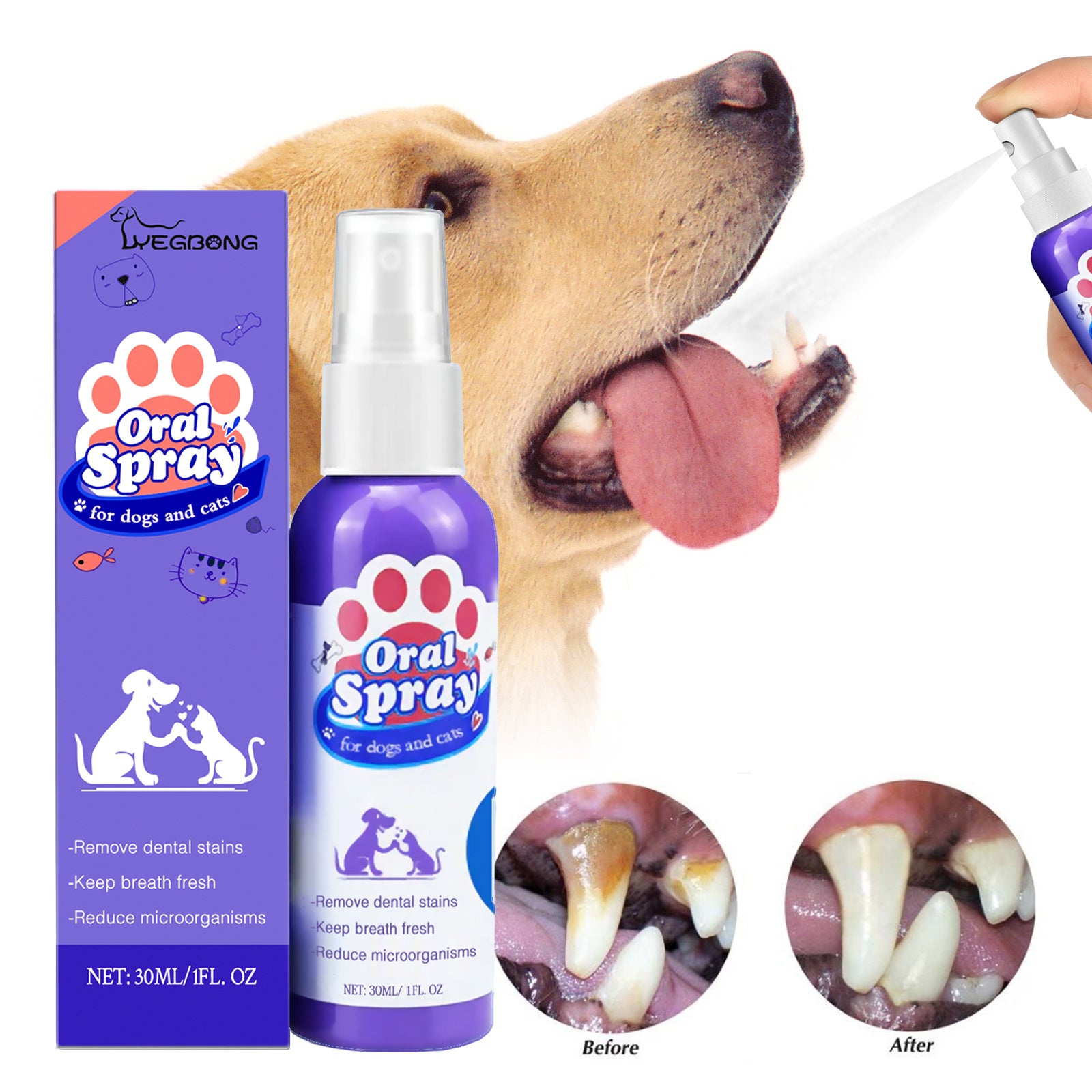 Spray Bucal para Perros – Limpieza Dental Sin Cepillado