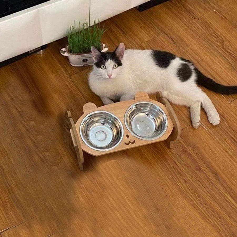 Comedero Antideslizante “Huellitas Frosted” – Plástico Ligero y Funcional para Gatos
