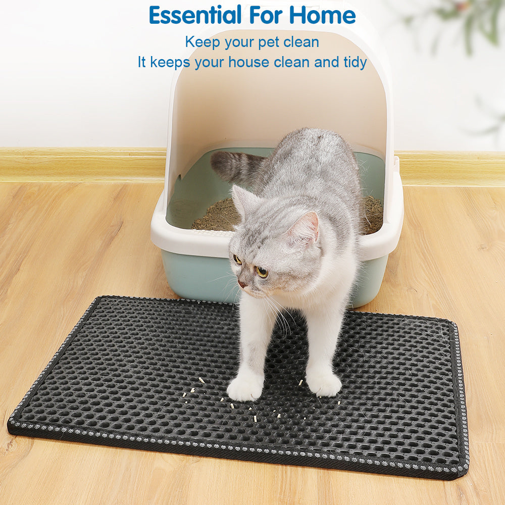 Alfombrilla “Rice Trap” para Arenero – Doble Capa y Control de Arena para Gatos