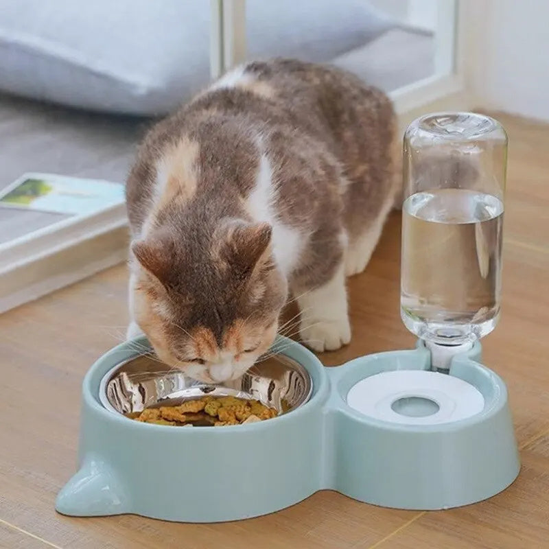 Dispenser Automático “Gravity Combo” – Comida y Agua por Gravedad para Gatos