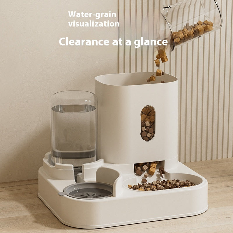 Dispensador Automático 2 en 1 de Comida y Agua para Perros – Antideslizante y con Botella Reemplazable