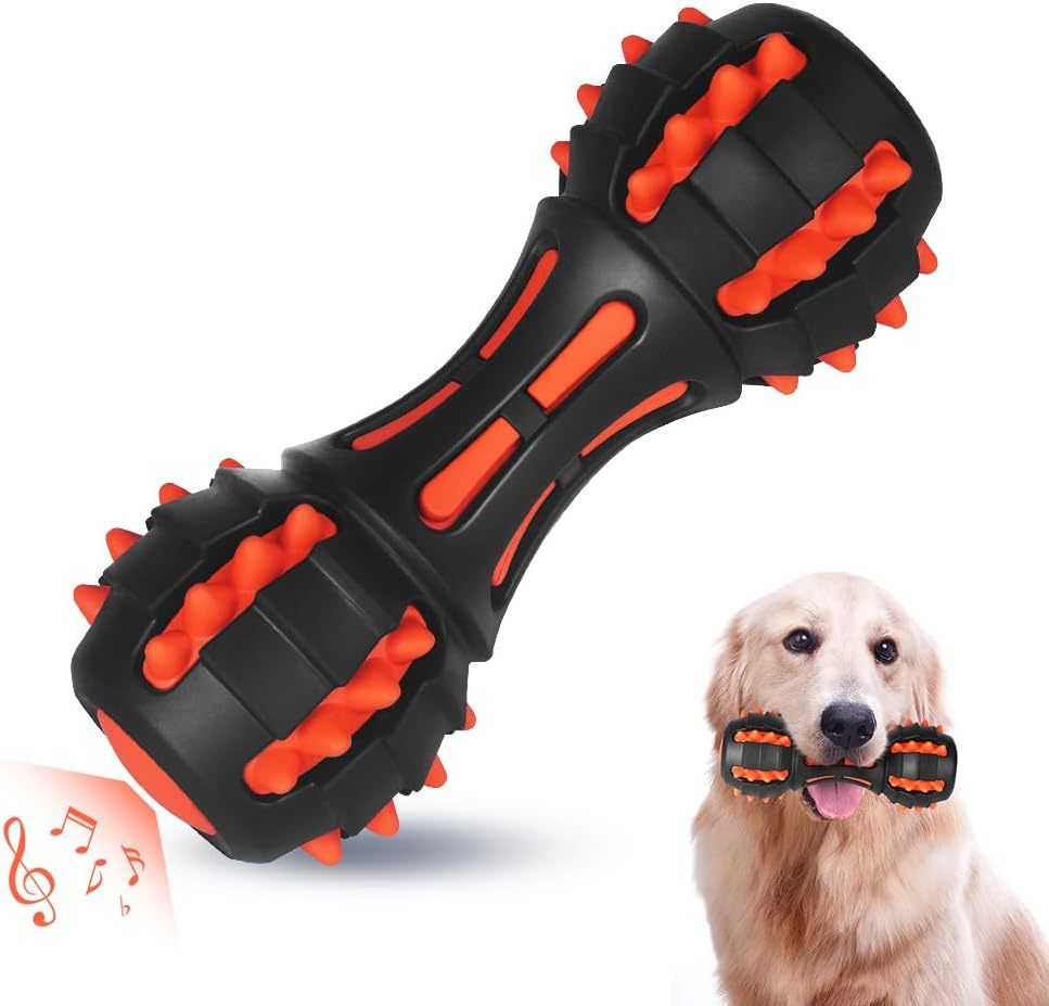 Juguete Chirriante en Forma de Barra de Pesas – Resistente para Perros Masticadores Fuertes