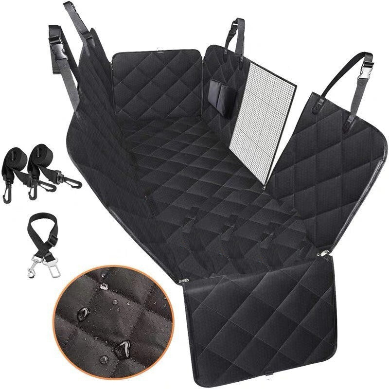 Funda de Asiento de Coche para Perros – Impermeable, con Ventana de Malla y Bolsillos de Almacenaje