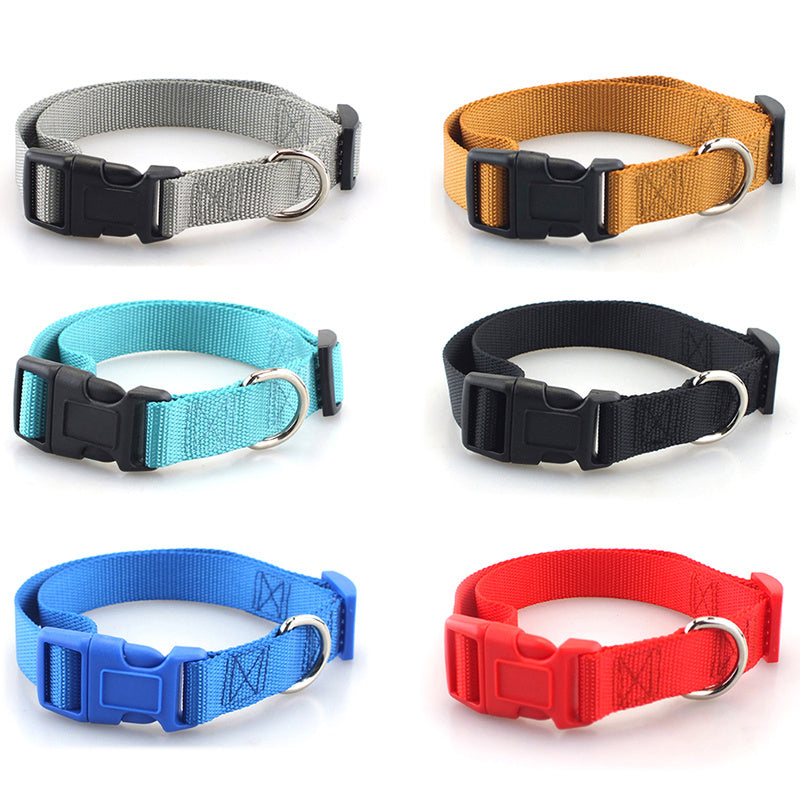 Collar Liso de Poliéster y Nylon para Perros – Ligero, Resistente y Versátil