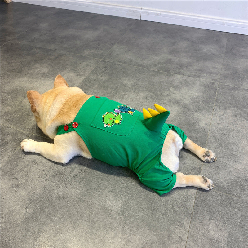 Pantalones con Tirantes para Perros – Diseño de Dinosaurio para Mascotas con Estilo