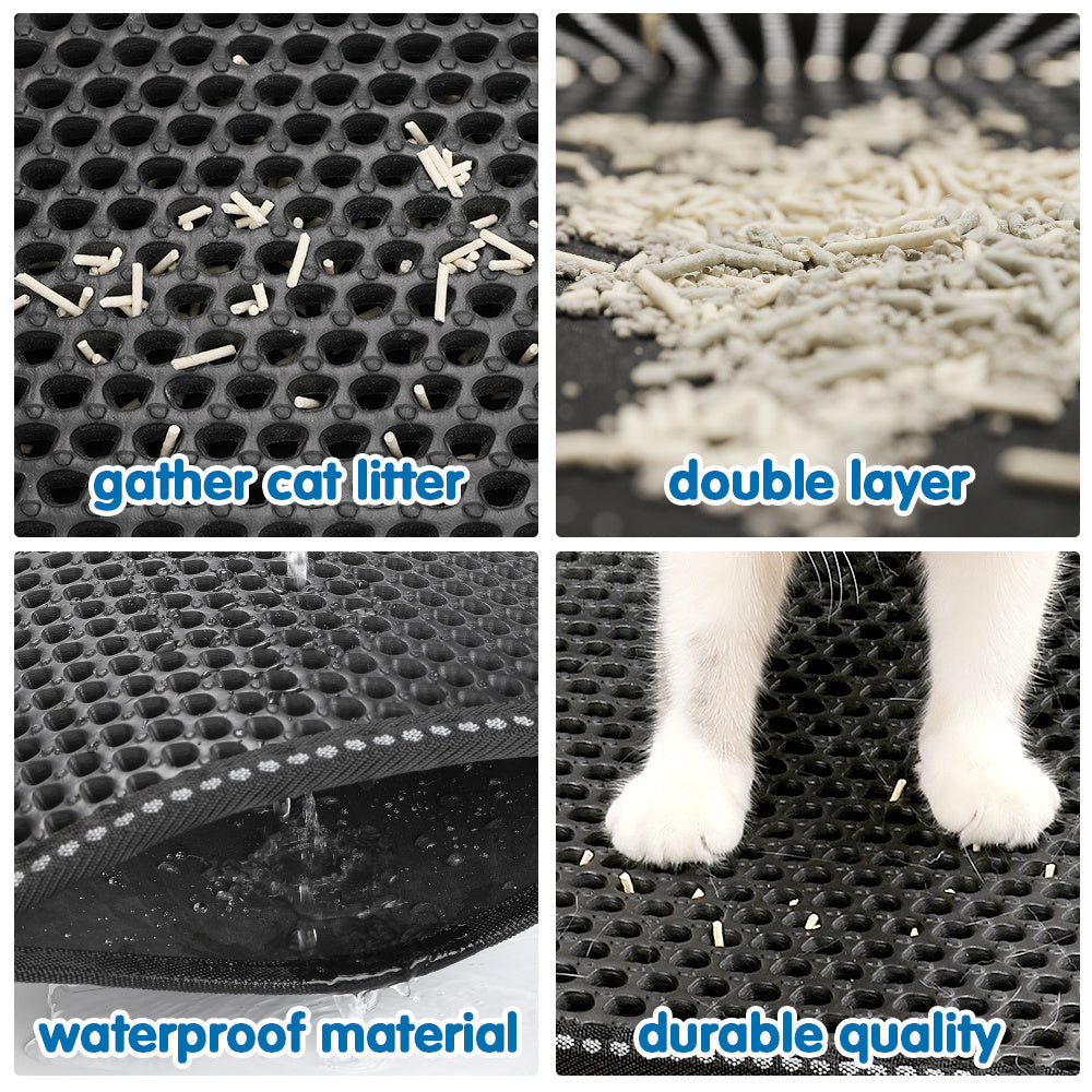 Alfombrilla “Rice Trap” para Arenero – Doble Capa y Control de Arena para Gatos