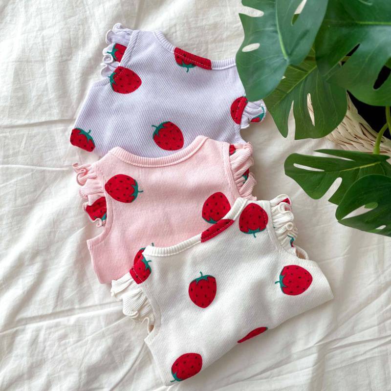 Sudadera con Estampado de Fresas para Perros Pequeños – Fresca, Suave y Dulce Como Ellos